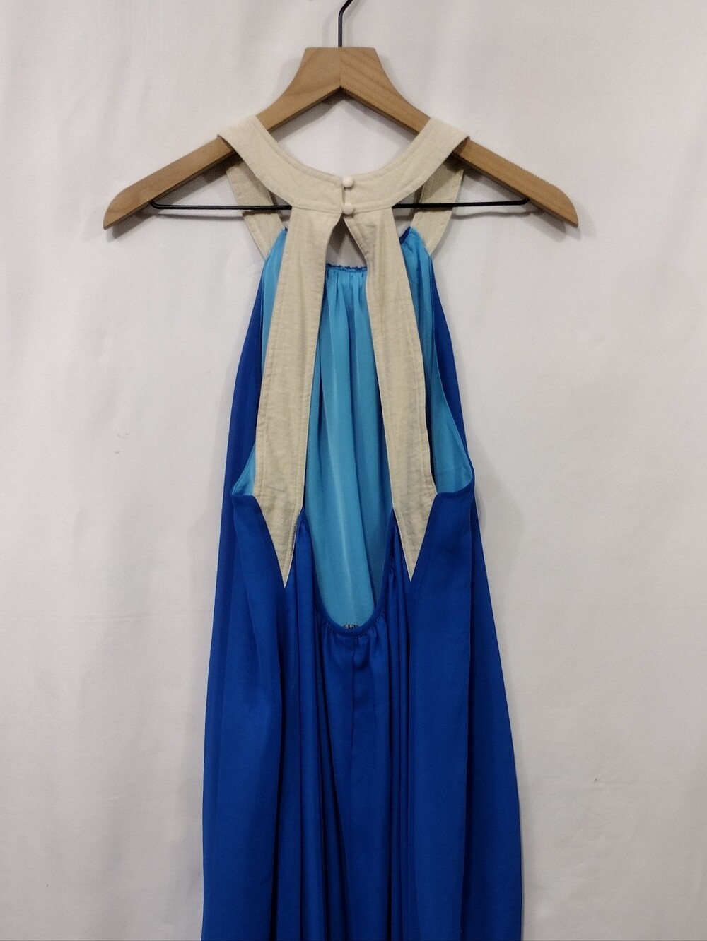 Ark & Co. Halter Dress with Lace Trim Womens L Blue Coastal Feminine Romance - Picture 7 of 10